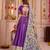Purple Chanderi Navratri Lehenga Choli Dupatta Set