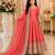 Orange fendy silk with sequence embroidery work kids gown bottom and dupatta set