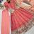 Orange fendy silk with sequence embroidery work kids gown bottom and dupatta set