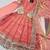 Orange fendy silk with sequence embroidery work kids gown bottom and dupatta set