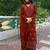 brown color embroidery work gerogette salwar suit