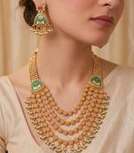 Multicolor gold plated temple jewellery set – traditional celebration accessory