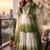 Olive And White Color Embroidery And Thread Work Georgette Salwar Suit