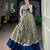 women festive real mirror work border chanderi garba lehenga choli set - free size