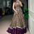 women festive real mirror work border chanderi garba lehenga choli set - free size