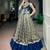 women festive real mirror work border chanderi garba lehenga choli set - free size