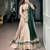 women beige chanderi silk embroidered border flared lehenga choli with dupatta - free size