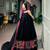 women black & multicolor gamthi lace navratri special chaniya choli set - free size