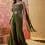 Olive georgette embroidered palazzo set