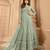 Green net embroidered anarkali set