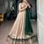 women beige chanderi silk embroidered border flared lehenga choli with dupatta - free size