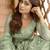 Green net embroidered anarkali set