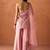 Pink viscose embroidered palazzo set