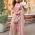 Pink silk blend embroidered sharara set