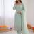 Sea-green georgette thread embroidery kurta set