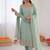 Sea-green georgette thread embroidery kurta set