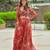 Red silk embroidered palazzo set