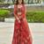 Red silk embroidered palazzo set