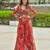 Red silk embroidered palazzo set