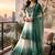 Teal And White Color Embroidery And Thread Work Georgette Salwar Suit