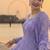 Lavender georgette embroidered flared gown set