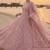 Peach georgette embroidered flared gown set