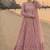 Peach georgette embroidered flared gown set
