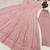 Peach georgette embroidered flared gown set