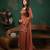 Brown crepe embroidered palazzo set