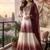 Wine And White Color Embroidery And Thread Work Georgette Salwar Suit