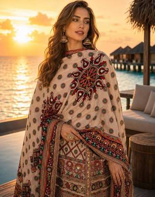 White crepe digital print palazzo set 3