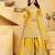 Yellow silk embroidered sharara set