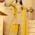 Yellow silk embroidered sharara set