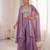 Lavender silk blend embroidered sharara set