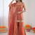 Orange art silk thread embroidery palazzo set