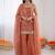 Orange art silk thread embroidery palazzo set
