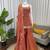 Orange art silk thread embroidery palazzo set