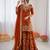 Orange art silk thread embroidery sharara set