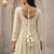 White georgette embroidered anarkali set