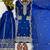 Royal-blue silk embroidered sharara set