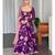 Purple georgette embroidered flared gown set