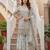 Grey faux georgette embroidered sharara set