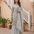 Grey faux georgette embroidered sharara set