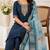 Navy-blue silk sequins kurta set