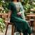 Green silk blend sequins kurta set