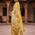 Yellow silk blend embroidered kurta set