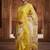 Yellow silk blend embroidered kurta set