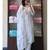 White organza embroidered kurta set