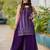 Purple faux georgette embroidered palazzo set