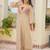 Beige silk blend embroidered palazzo set